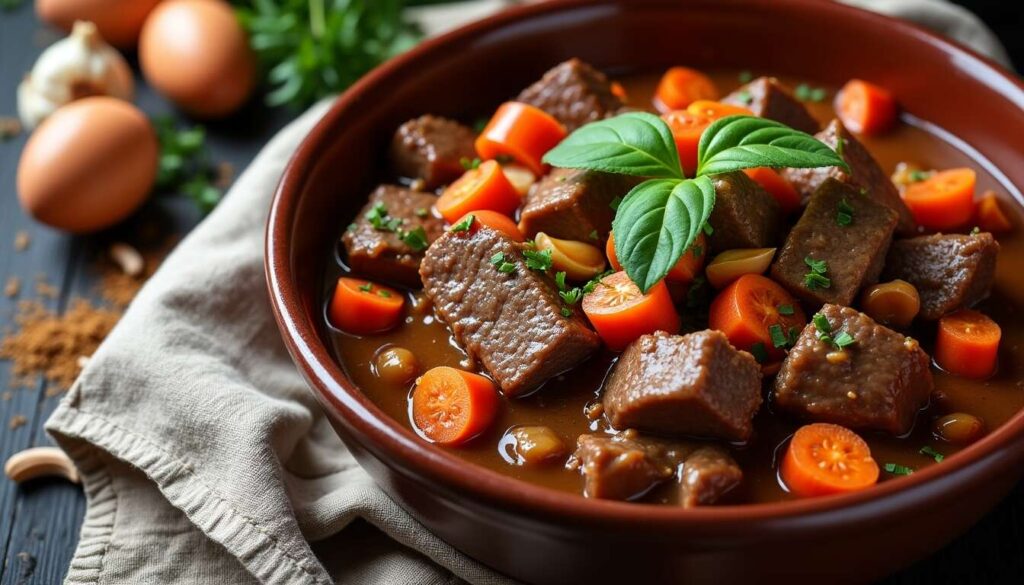 Recette de bœuf bourguignon façon tajine: saveurs fusionnées