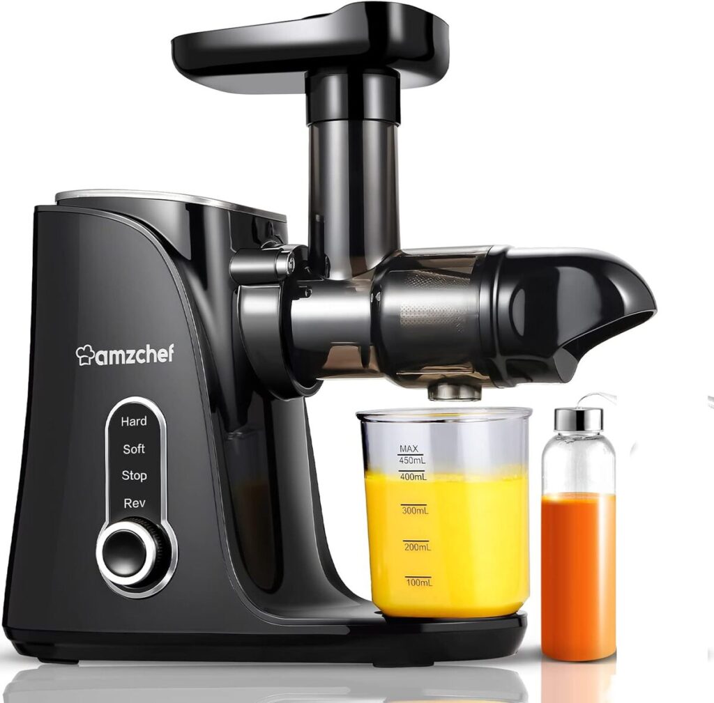 Test AMZCHEF : extracteur de Jus Double Vitesse et Accessoires