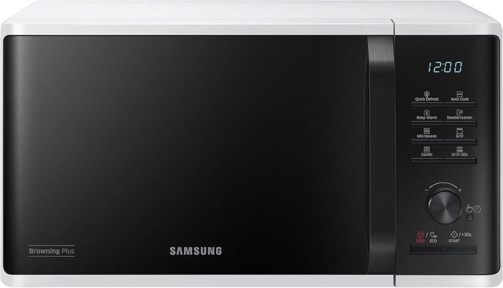 Test Micro-ondes Samsung MG23K3515AW : puissance et Grill en Action