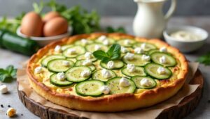 Quiche allégée au fromage de chèvre et courgettes : recette savoureuse