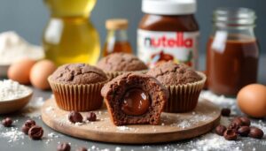 Muffins moelleux au cœur de pâte à tartiner