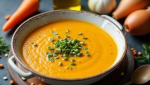 Velouté de butternut, carotte et curry : recette facile et savoureuse
