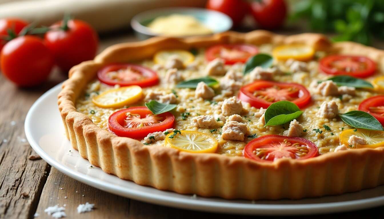 Recette facile de quiche au thon et à la tomate - Idée repas rapide