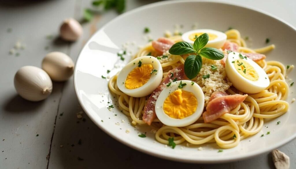 Pâtes à la carbonara légères : recette minceur