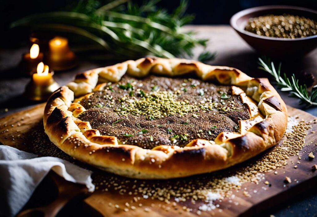 Galette Libanaise au Za&rsquo;atar : recette Authentique de Man&rsquo;ouché