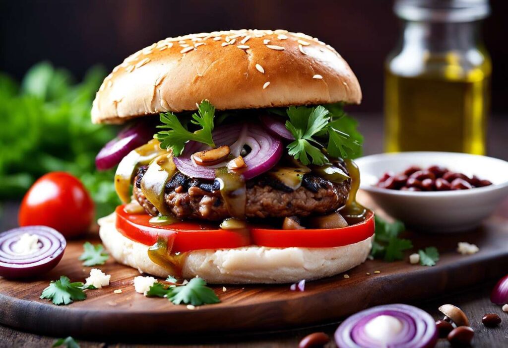 Burgers végétariens : champignons et haricots rouges