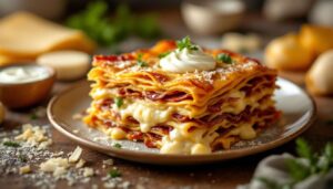 Recette de lasagnes légères au chèvre et bacon
