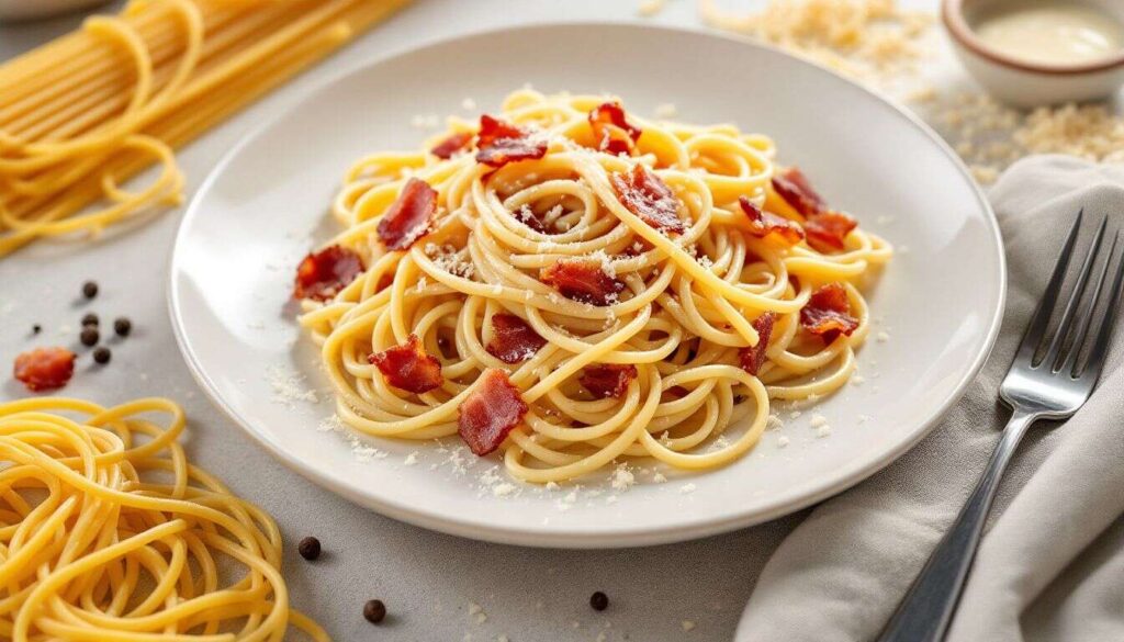 Pâtes façon carbonara allégées : recette savoureuse et saine