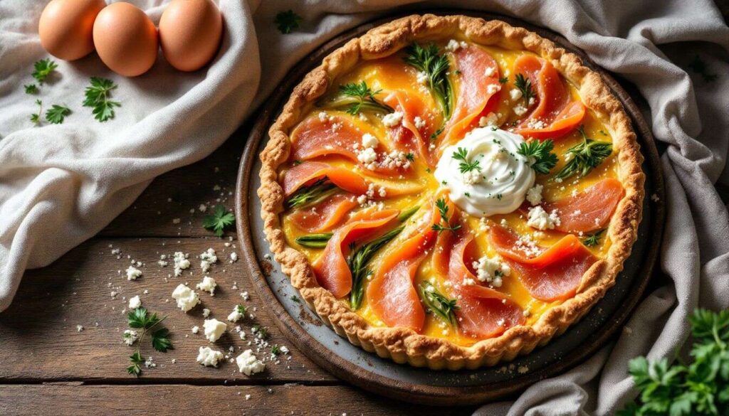 Quiche au saumon, poireaux et chèvre : recette gourmande et facile