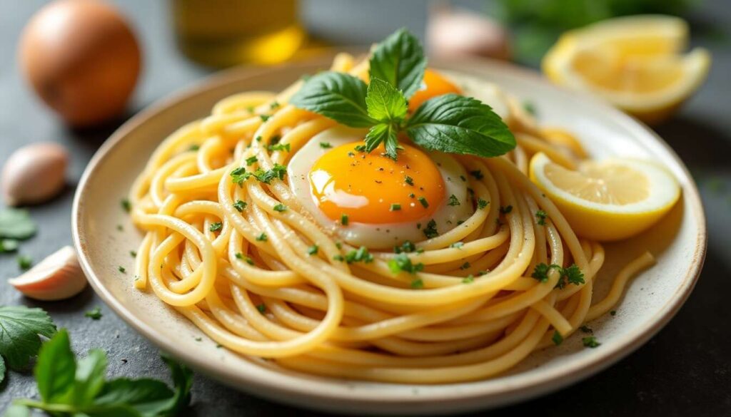 Spaghetti à l&rsquo;ail, citron et persil : recette savoureuse
