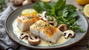 Recette de poisson blanc aux champignons à la crème: saveurs délicates