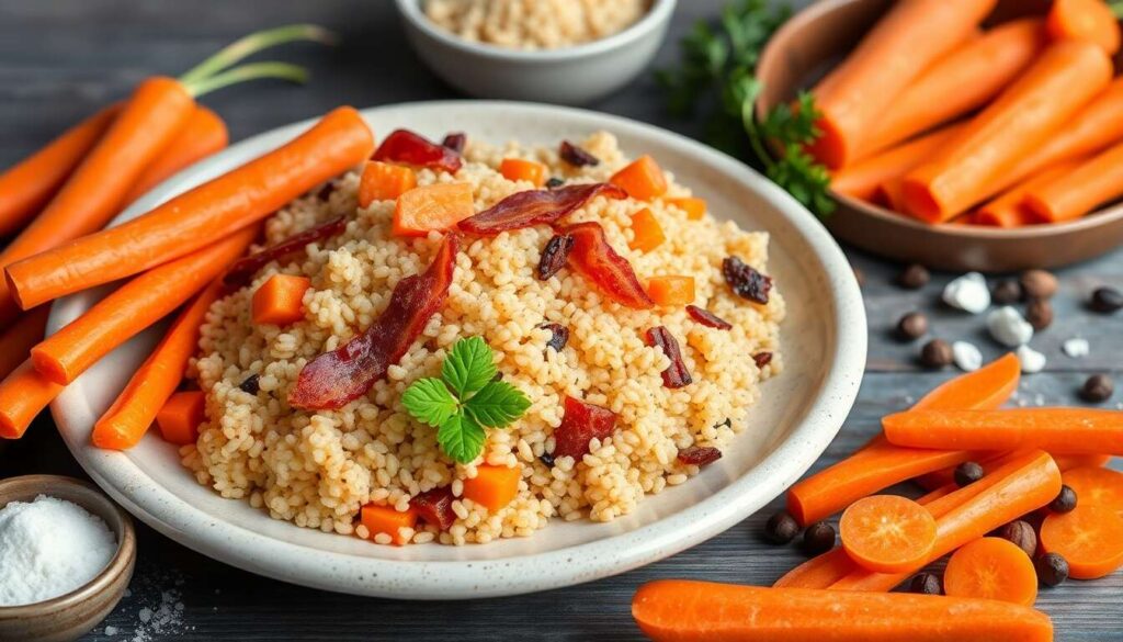Quinoa aux carottes et bacon : recette gourmande