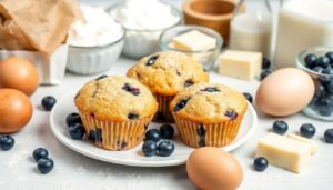 Muffins aux myrtilles moelleux : recette facile et rapide