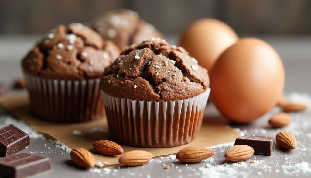 Muffins au chocolat et amande : recette gourmande et facile