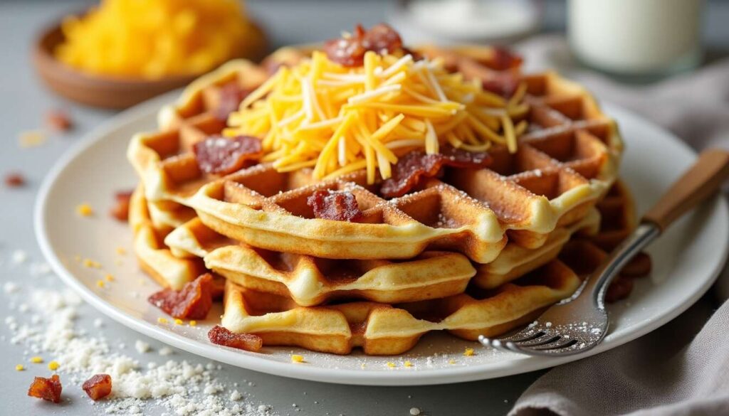 Gaufres au Comté et Lardons : recette Savoureuse