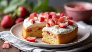 Cake moelleux à la rhubarbe : recette facile et savoureuse