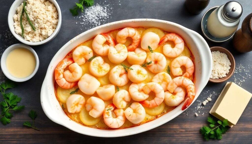 Recette de Saint-Jacques gratinées aux crevettes