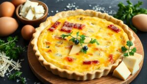Quiche gourmande aux quatre fromages : recette facile et savoureuse