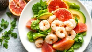 Salade d'avocats, pamplemousses et crevettes : recette fraîche et savoureuse