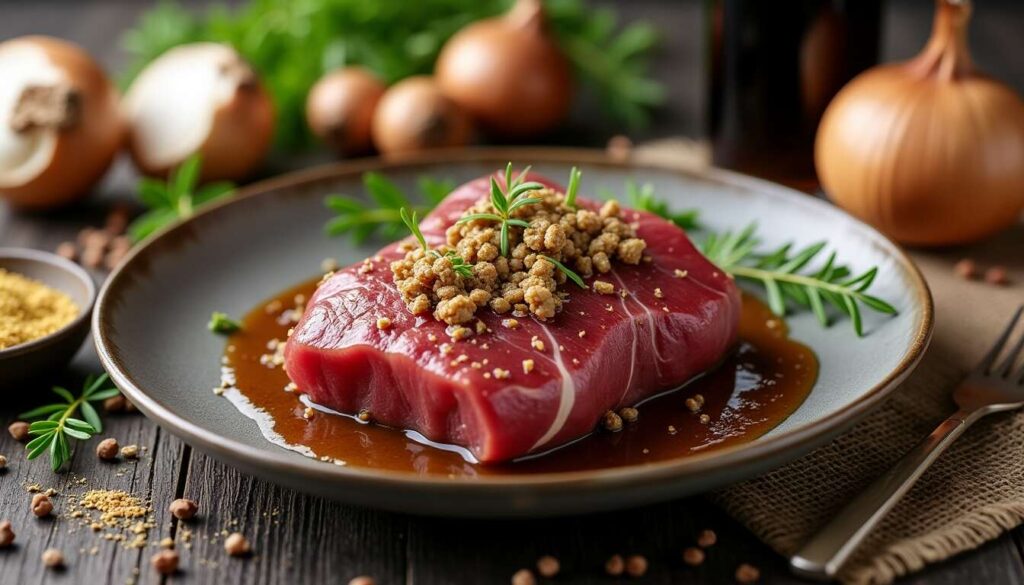 Ragoût de biche à la sauce chasseur : recette savoureuse