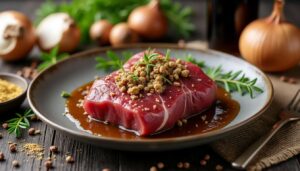 Ragoût de biche à la sauce chasseur : recette savoureuse