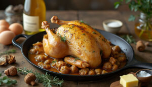 Poulet de Bresse au vin jaune et morilles : recette gourmande