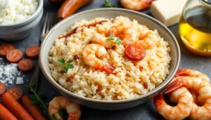 Risotto au chorizo et crevettes facile et savoureux