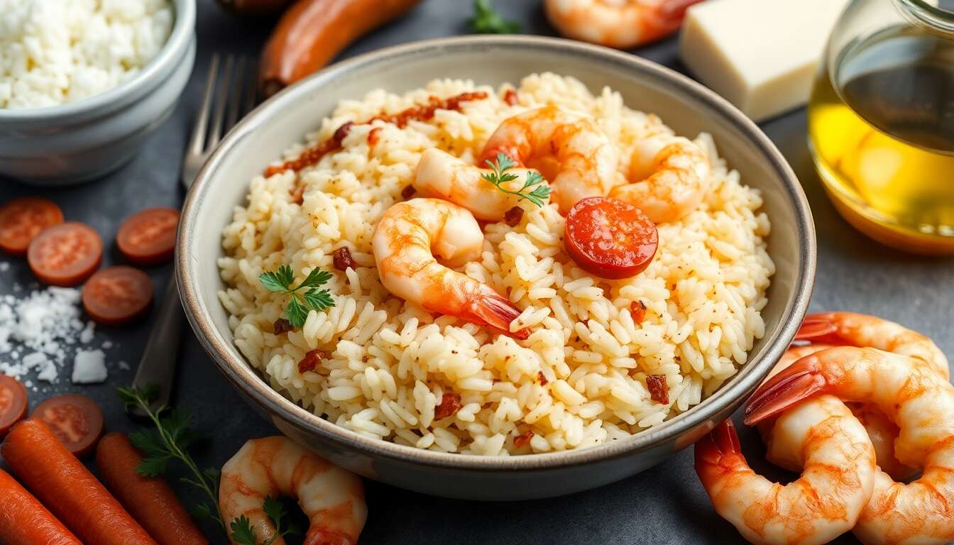 Risotto au chorizo et crevettes facile et savoureux