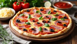 Pizza au jambon et aux poivrons : la recette savoureuse