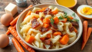 Chou braisé et carottes aux lardons : une recette savoureuse