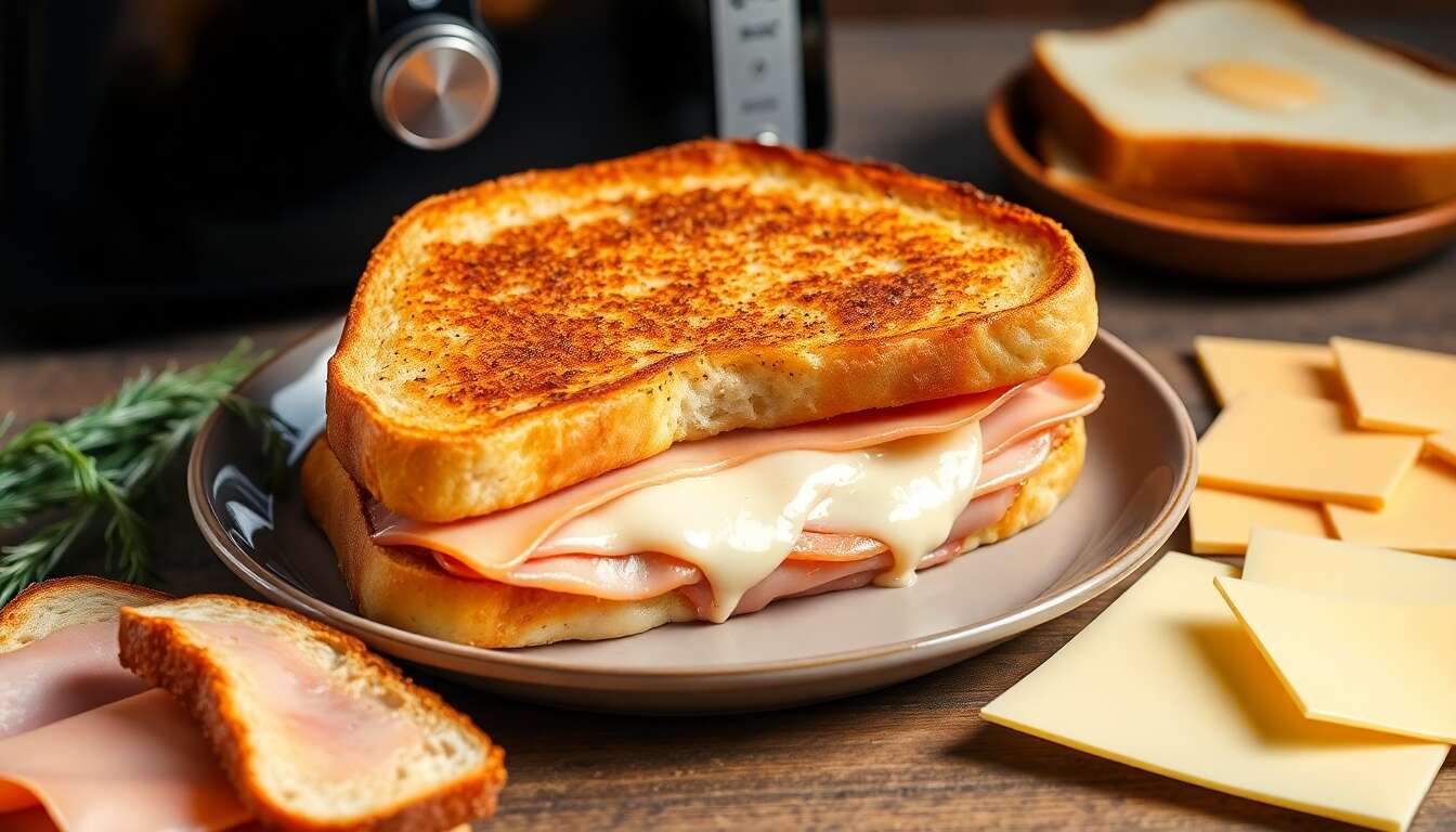 Croque-monsieur à l'airfryer : recette rapide et savoureuse