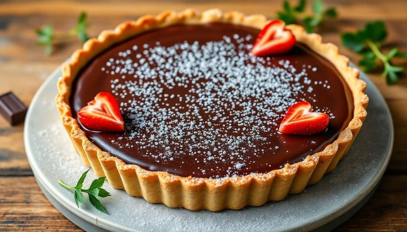 Tarte ganache chocolat : recette facile et gourmande