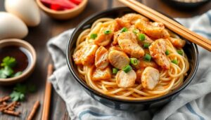Nouilles sautées au poulet : recette savoureuse et facile