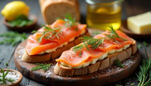 Toasts au beurre d’herbes et saumon fumé : recette facile et gourmande