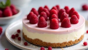 Cheesecake sans cuisson framboises mascarpone