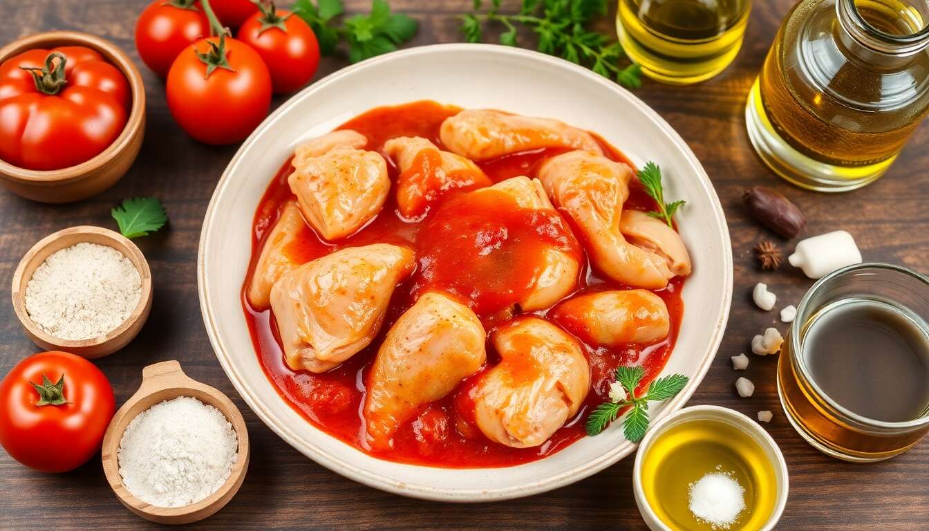 Poulet à la sauce tomate : recette savoureuse et rapide