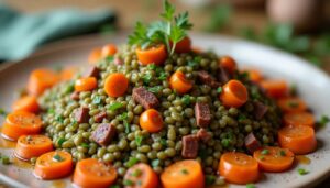 Salade de lentilles, carottes et lardons : une recette savoureuse