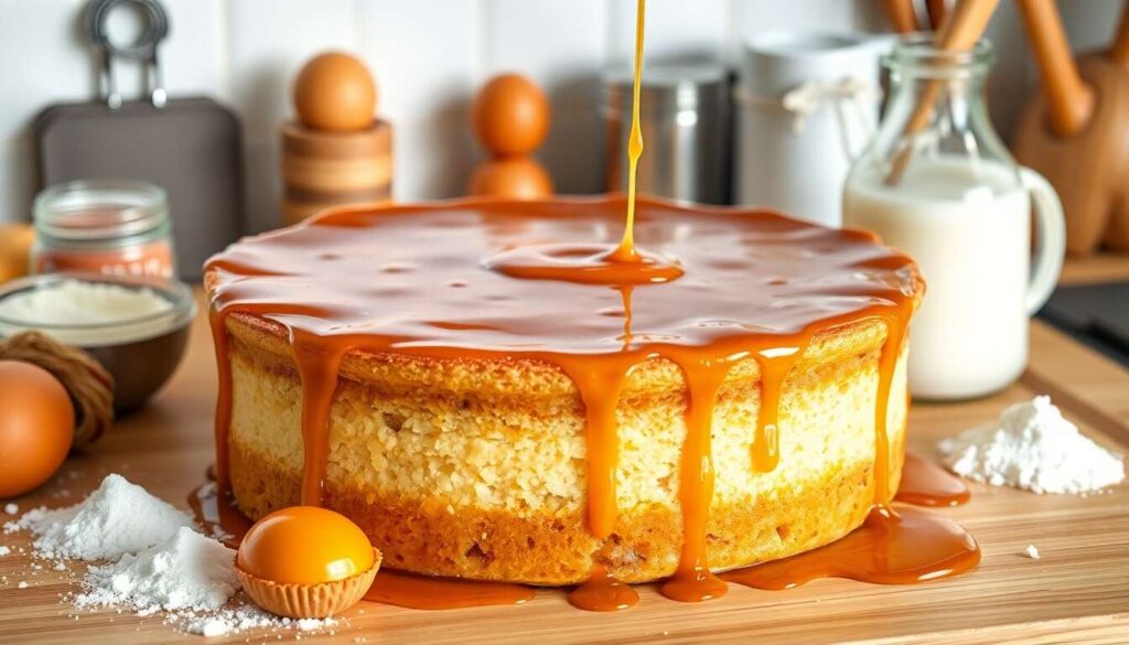 Gâteau de semoule au caramel : recette facile au four