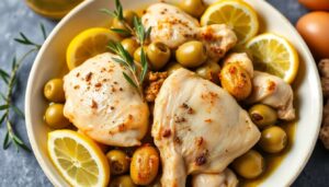 Poulet au citron et olives : recette facile et savoureuse