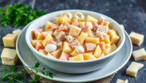 Gratin de pâtes au jambon façon Cyril Lignac