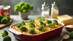 Gratin de brocoli savoureux aux champignons : recette facile