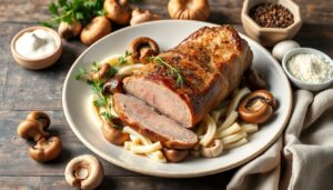 Recette de rôti de veau aux champignons