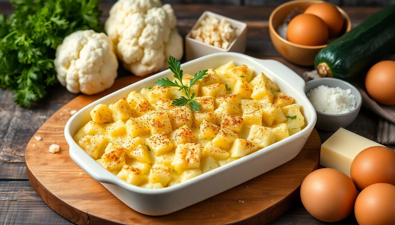 Gratin de chou-fleur et courgettes : recette facile et savoureuse
