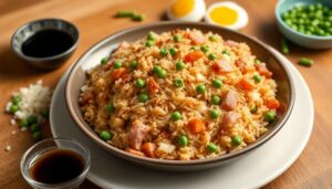 Riz cantonais à la sauce soja : recette facile et savoureuse