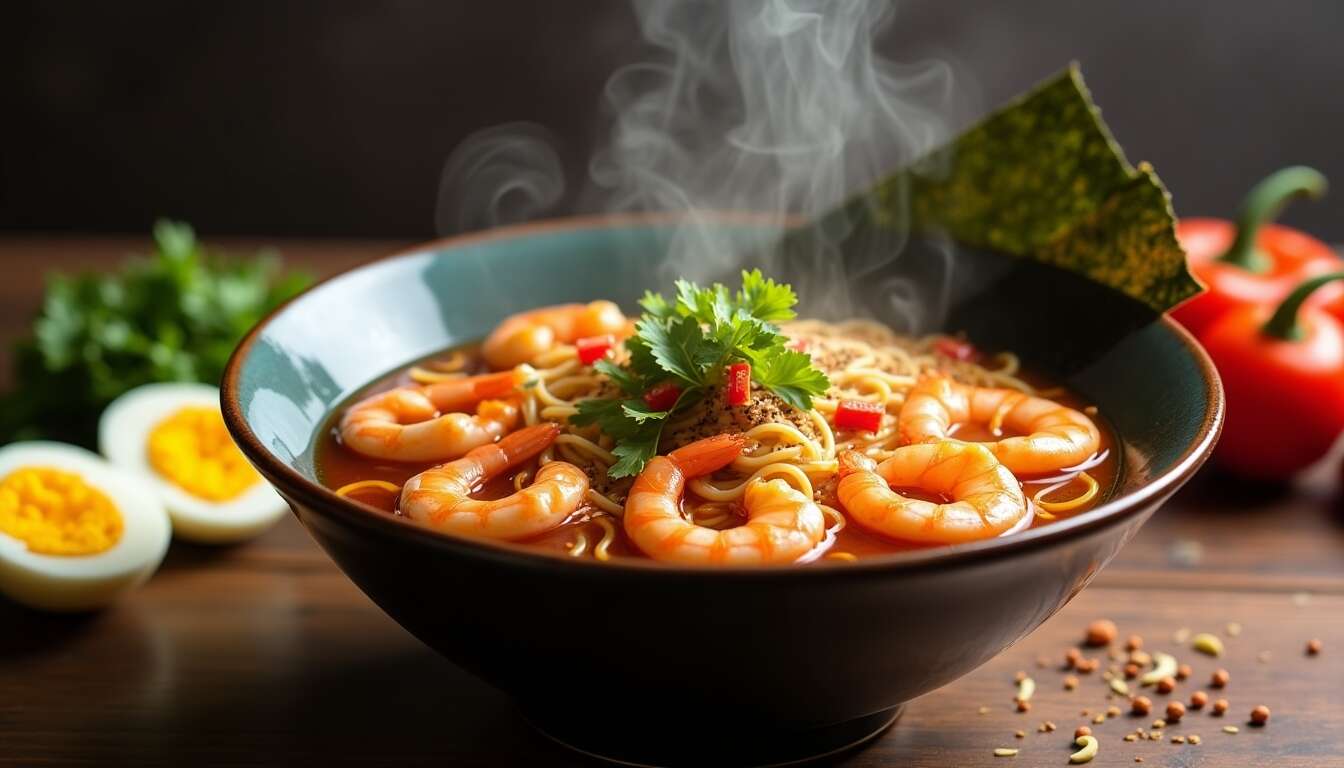 Ramen aux crevettes : recette savoureuse et facile