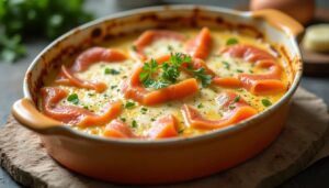 Gratin de poireaux au saumon : recette savoureuse