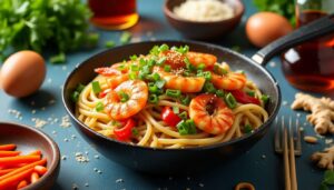 Wok de crevettes aux légumes : recette facile et savoureuse
