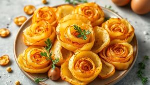 Recette facile de roses de pomme de terre croquantes