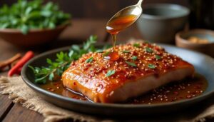 Rouelle de porc au miel, sauce soja et cinq épices : recette parfumée et savoureuse