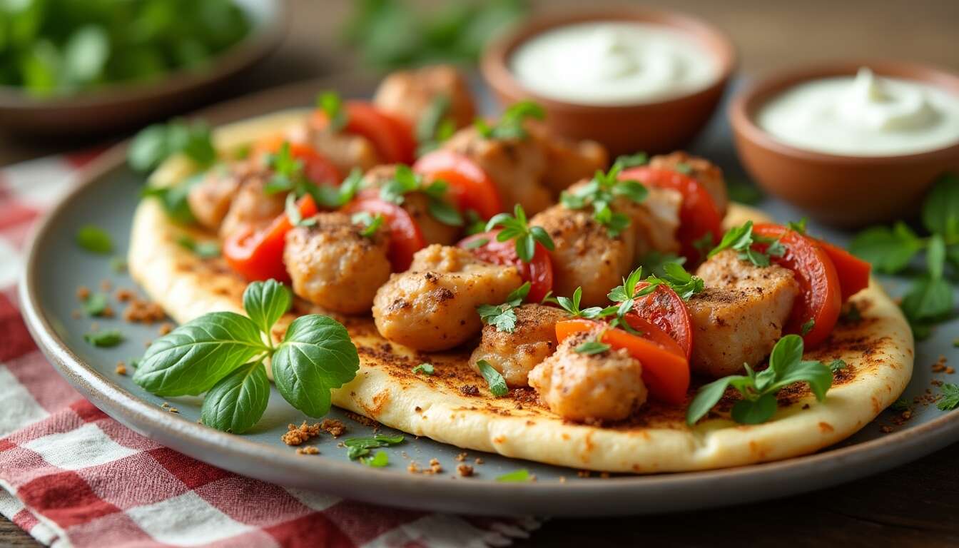 Kebab au poulet maison : recette facile et savoureuse